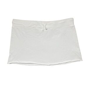 Aerie white drawstring fleece terry mini skirt y2k women’s M